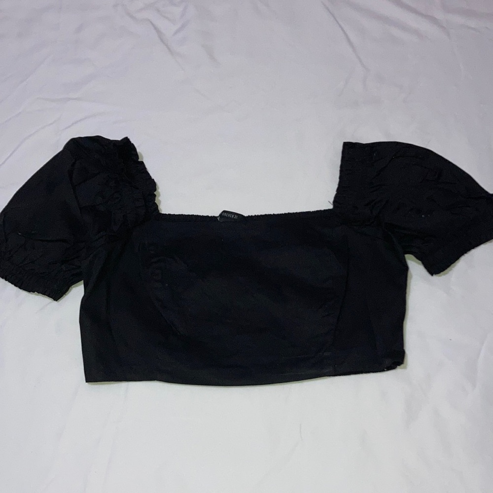 Crop puff sleeve